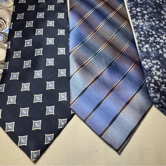 Jos. A. Bank and more Blue and Gray Silk and Linen Tie Collection Set of 5 ties - Picture 5 of 14